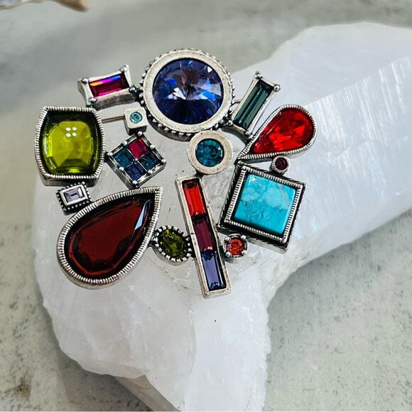 Patricia Locke 2012 Synthesis Crystal Brooch - Picture 1 of 16